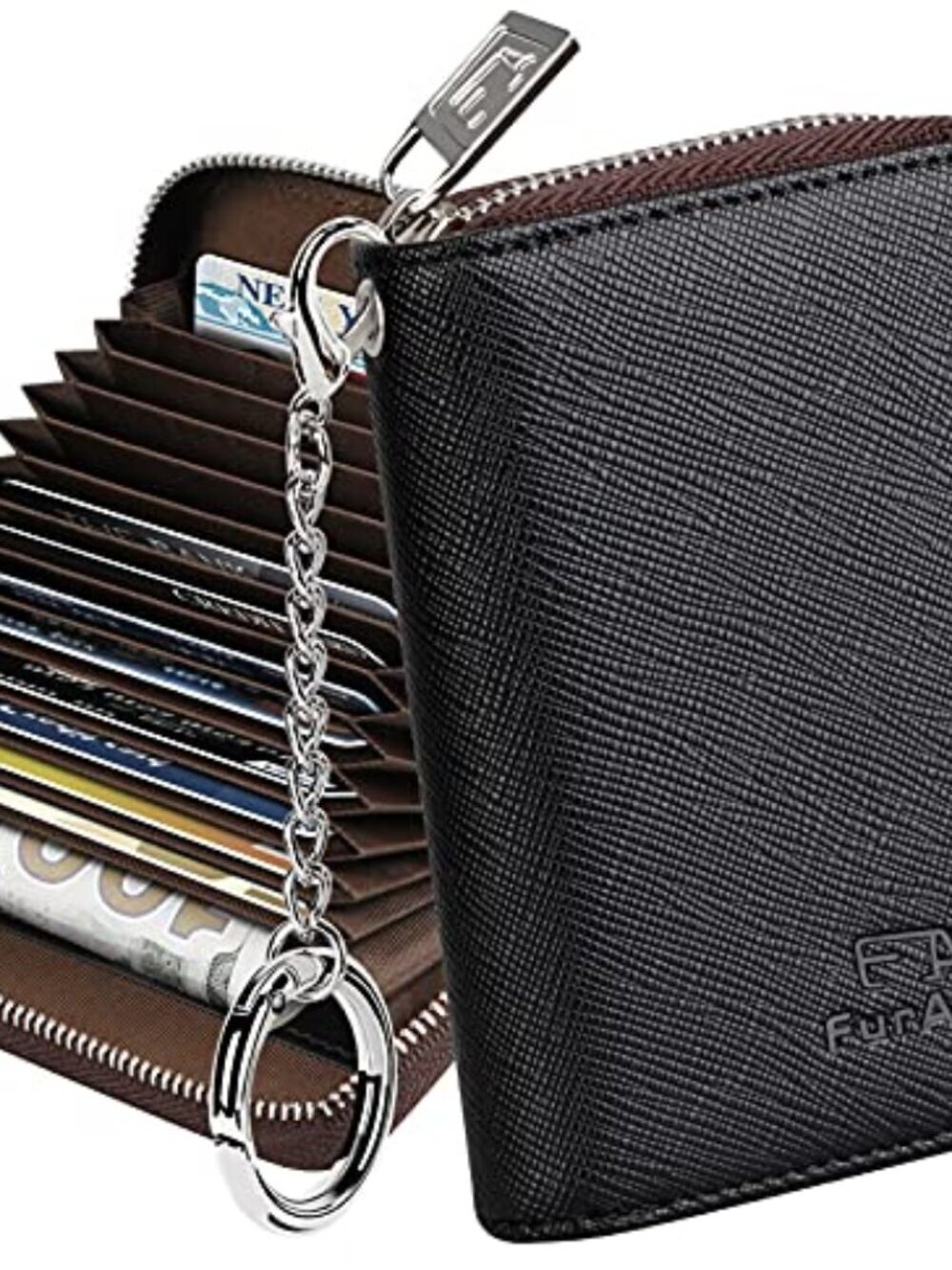 🆕 FurArt Credit Card Wallet, Zipper Card Cases Holder for Men Women, RFID